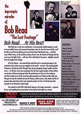 The Impromptu Miracles of Bob Read The Lost Footage by L&L Publishing DVD