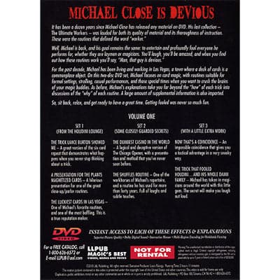 Devious Volume 1 by Michael Close and L&L Publishing DVD (Open Box)