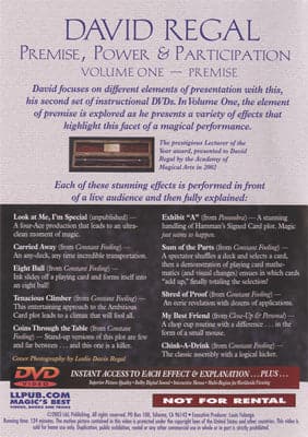 Premise Power & Participation Vol. 1 by David Regal and L & L Publishing