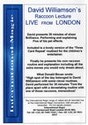 David Williamson Raccoon Lecture by International Magic DVD (Open Box)