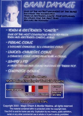 Brain Damage by Maxime Montier DVD