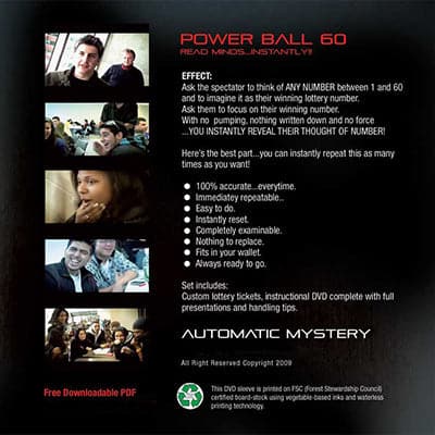 Powerball 60 (DVD, Gimmick, US Lotto) by Richard Sanders and Bill Abbott