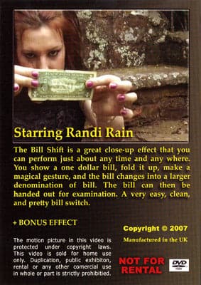 Bill Shift (PK Ring Effects Volume 1) by Randi Rain DVD (Open Box)
