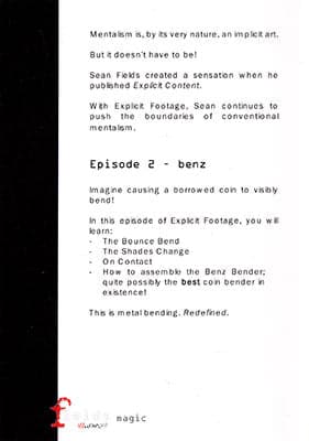 Explicit Footage: Benz by Sean Fields - DVD