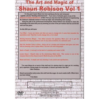 The Art And Magic Of Shaun Robison V1 by East Coast Magic DVD (Open Box)