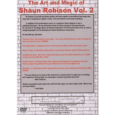 The Art And Magic Of Shaun Robison V2 by East Coast Magic DVD (Open Box)