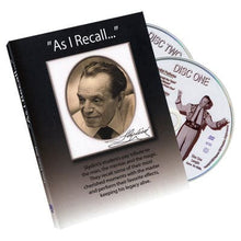  As I Recall (2 DVD Set) - Tony Slydini (Open Box)
