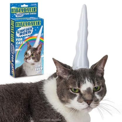 Inflatable Unicorn Horn for Cats by Archie McPhee