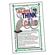  Ron Bauer Series: #19 - Milt Kort's All Outs Think of a Card Milt - Book