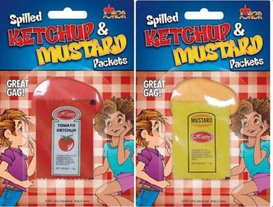 Spilled Ketchup or Mustard Packets by Loftus