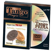  Flipper Coin Pro Flip Half Dollar/English Penny (w/DVD)by Tango - Trick (D0100)